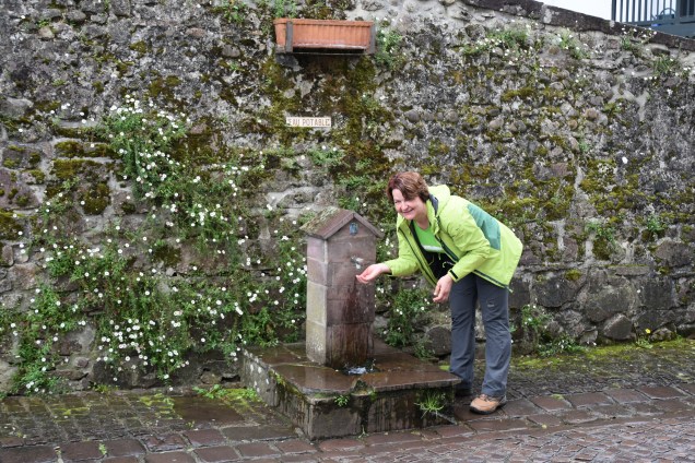 Ob poti so vodnjaki na gosto posejani